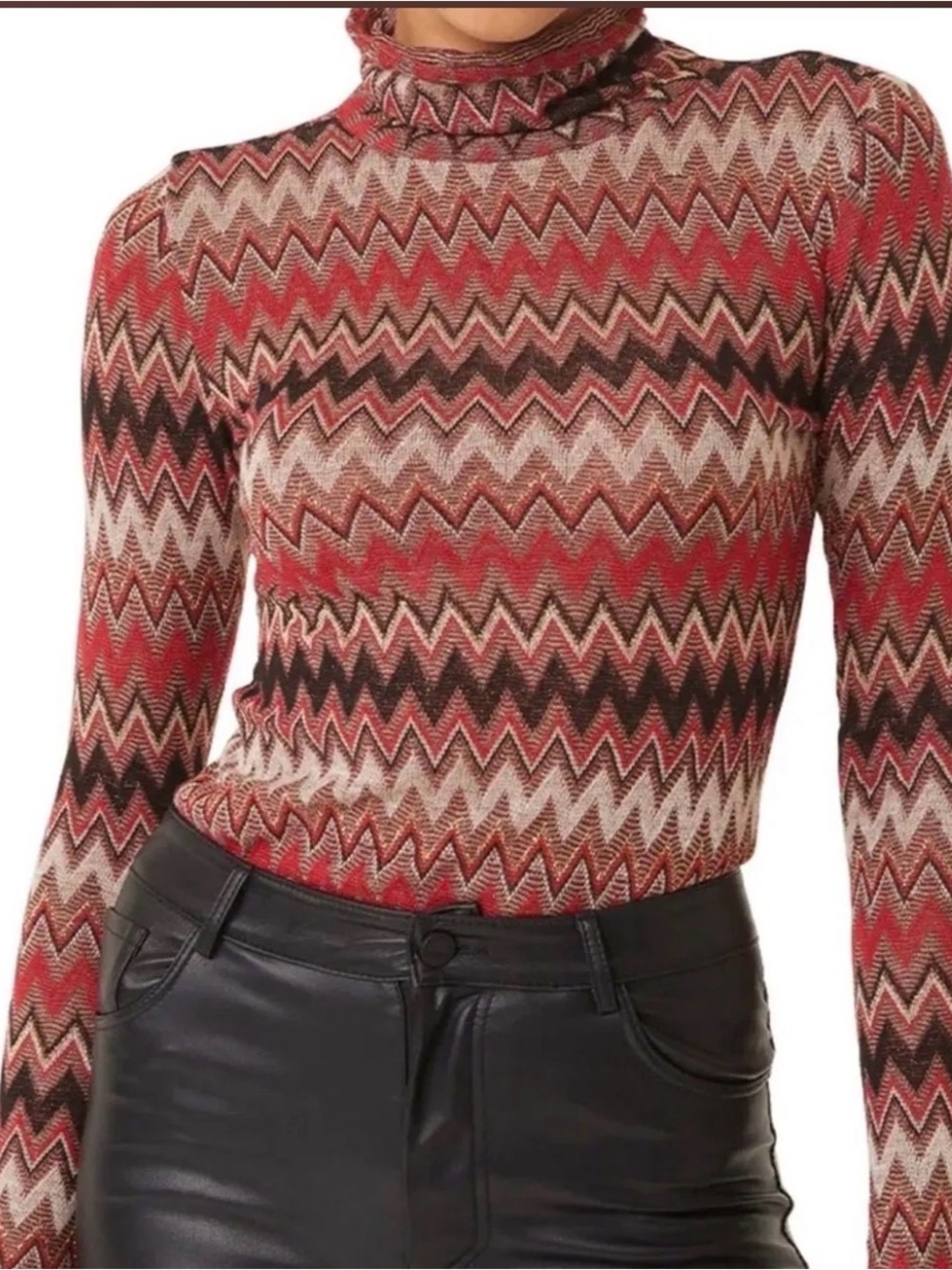 MISA Nadja Mock Long Sleeve Top size XS